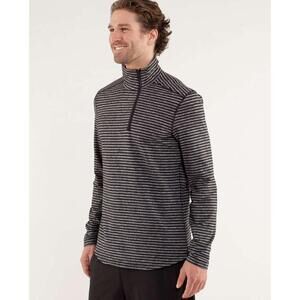 Lululemon Studio Rulu 1/2 Zip Striped Jacket Men Large